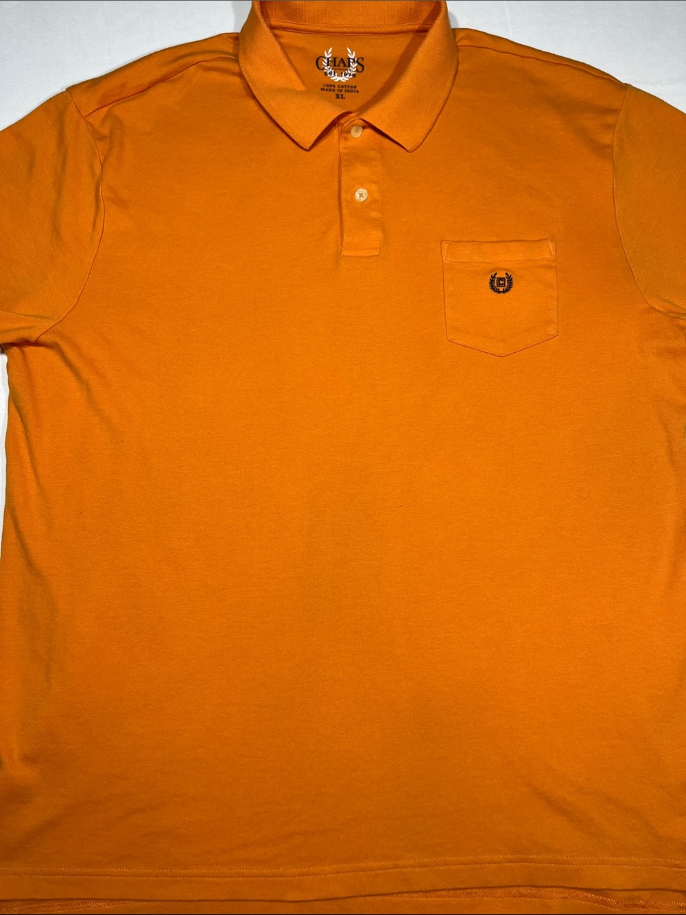 Chaps XL 100% Cotton Mustard Yellow Pocket‎ Polo Shirt Short Sleeve Men’s